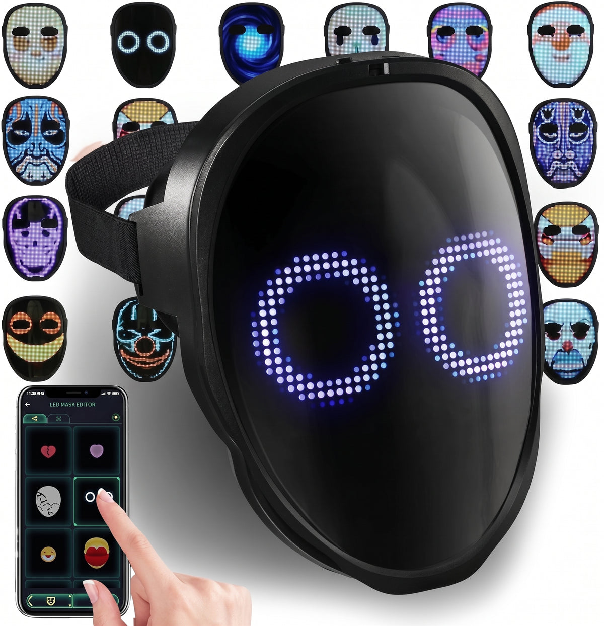 MASCARAS LED BLUETOOTH